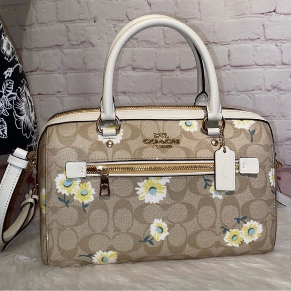 Coach Daisy/Signature Print ROWAN Satchel/Wallet 2pc Set - Picture 3 of 11